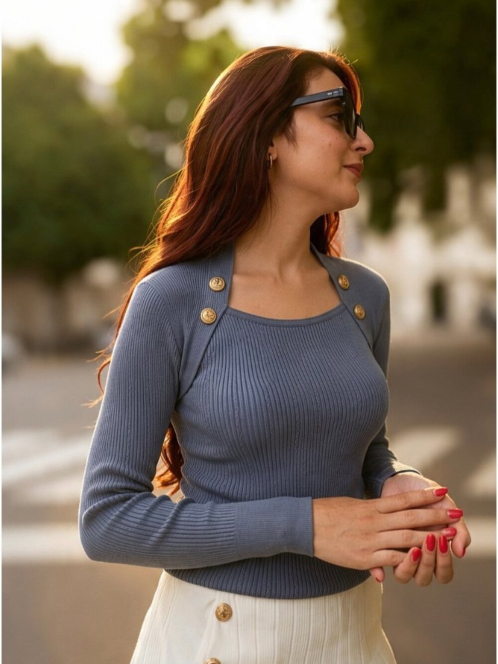 DAIMARAN Women's Sweater Long Sleeve Slim Fit Gray  ONE SIZE
